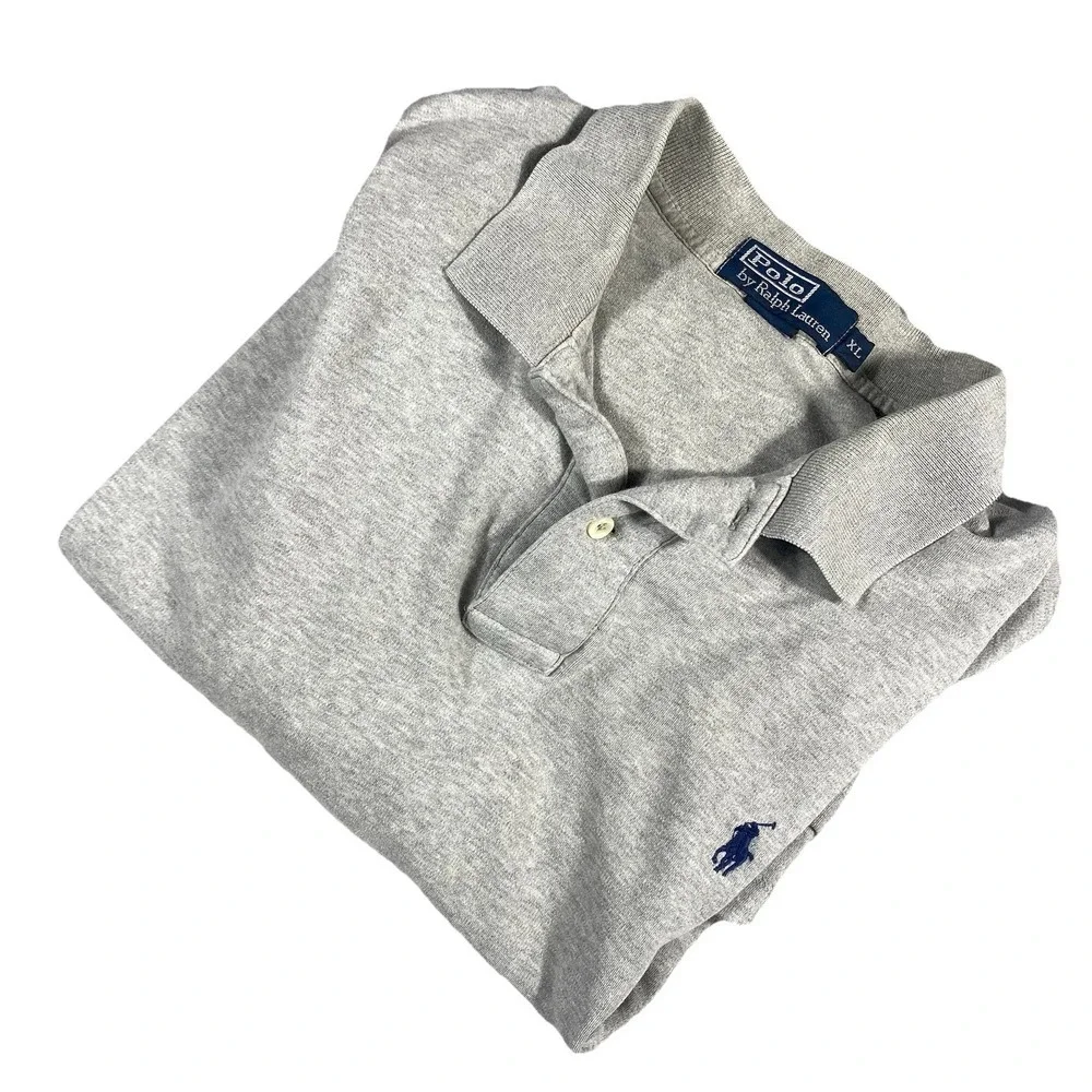 Polo Ralph Lauren Polo Shirt Mens Extra Large‎ Short Sleeve Gray Navy Pony XL